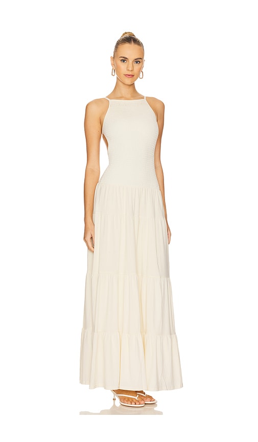 Weworewhat Smocked Drop Waist Maxi Dress In White