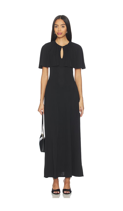 Weworewhat Cape Midi Dress In Black