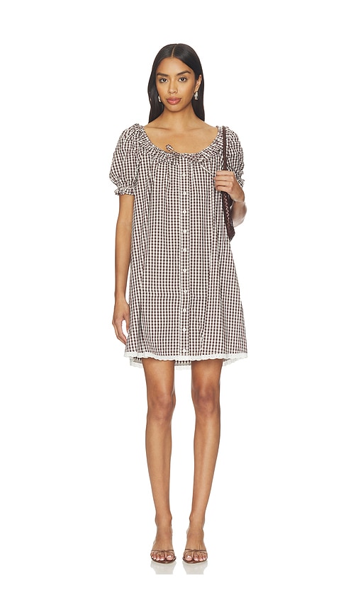 WeWoreWhat Puff Sleeve Button Up Mini Dress