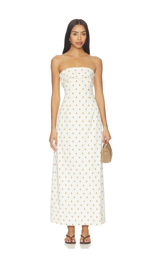 Strapless Fold Over Midi Dress