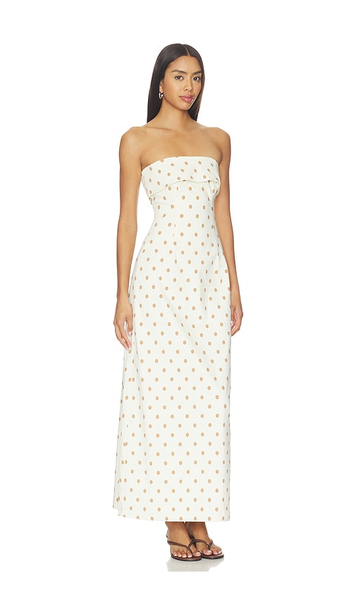 Weworewhat Strapless Fold Over Midi Dress In Cream. Size S. Also In Xs, M, L. 