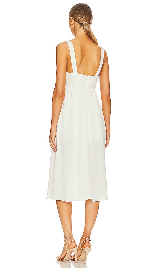  Weworewhat Midikleid Mit Korsett-oberteil In White. Größe Xs. Also In L. 