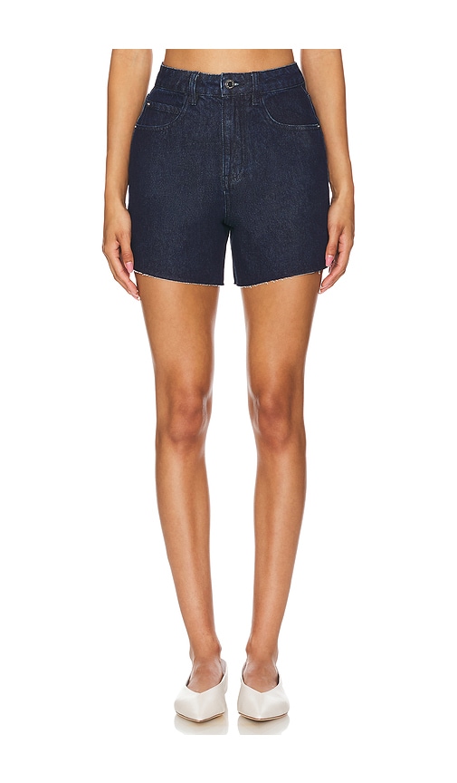 Shop Weworewhat High Rise Flare Short In Raw Wash