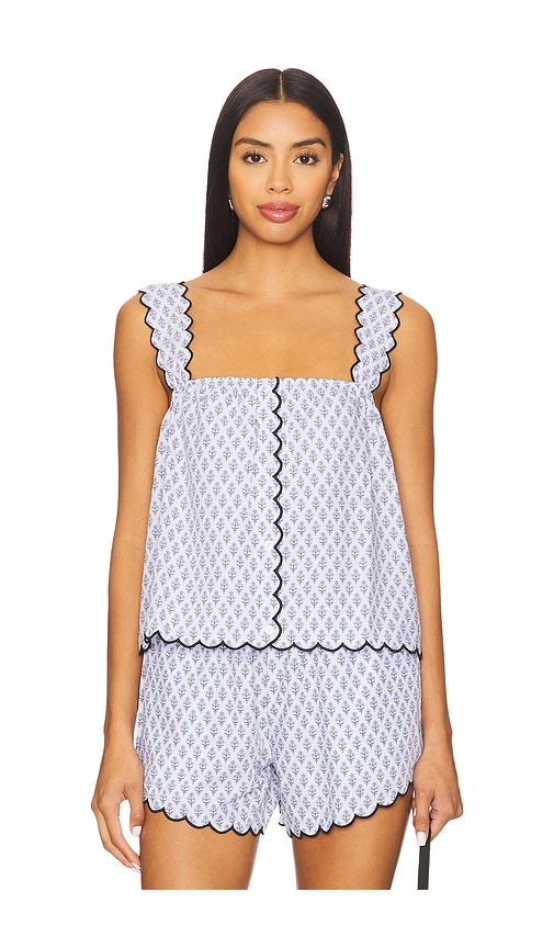 Weworewhat Scallop Button Front Tank Top In Multi