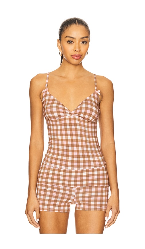 Weworewhat Crossover Cami Tank Top In Brown