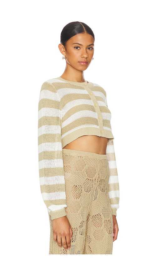 Shop Weworewhat Beach Cardigan In Pale Gold & Off White