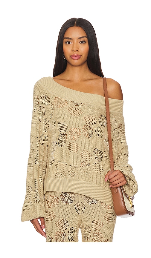 Shop Weworewhat One Shoulder Sweater In Pale Gold