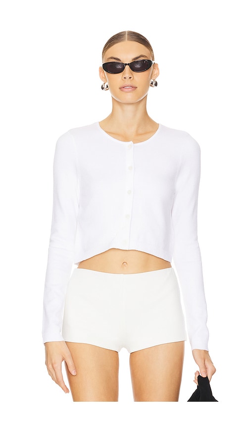 Shop Weworewhat Cropped Cardigan In Classic White