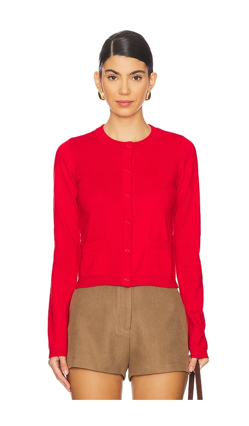 Shop Weworewhat Crewneck Cardigan In Red