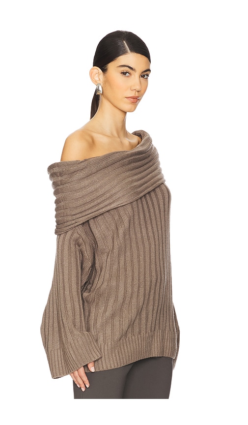 Weworewhat Oversized Off Shoulder Sweater In 石色
