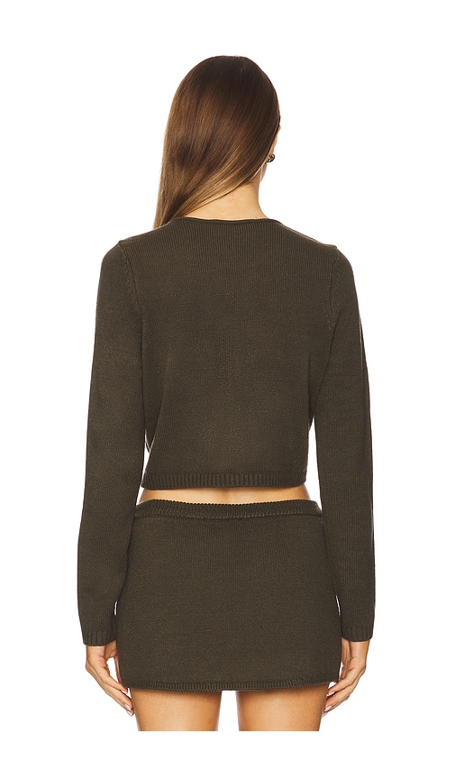  Weworewhat Cardigan Fitted Crewneck In Olive. Größe S. Also In Xxs, Xs, M, L, Xl. 