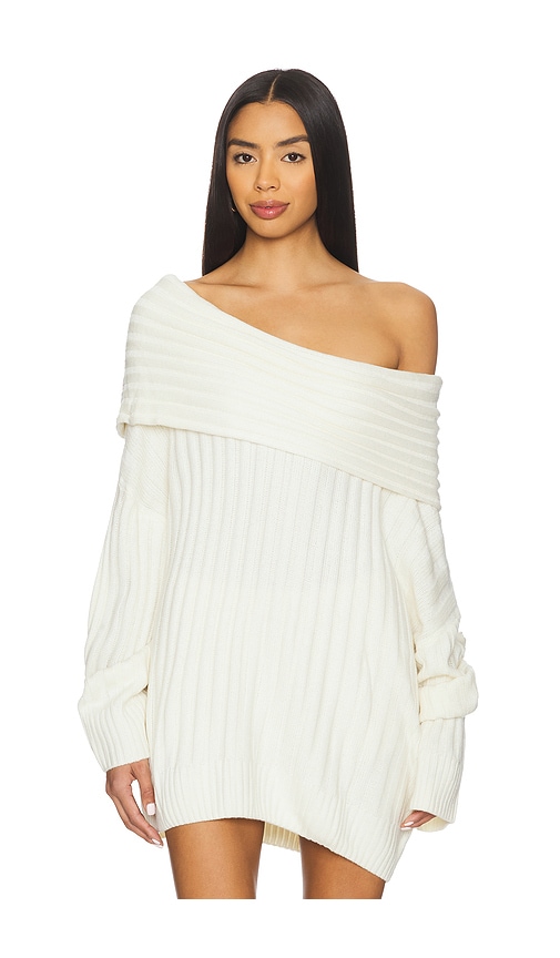 Weworewhat Oversized Off Shoulder Sweater In White