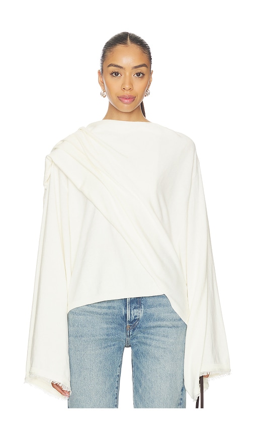 Weworewhat X Premium Cashmere Wrap Sweater In White