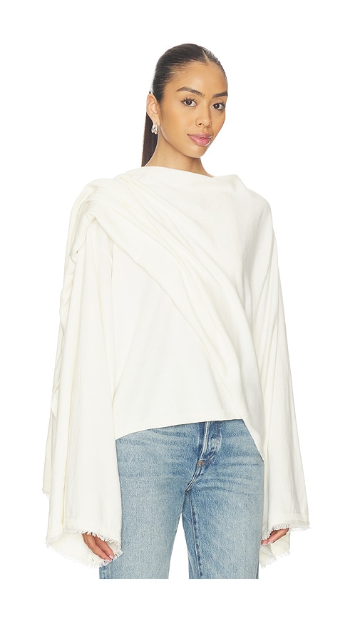 Weworewhat X Premium Cashmere Wrap Sweater In White