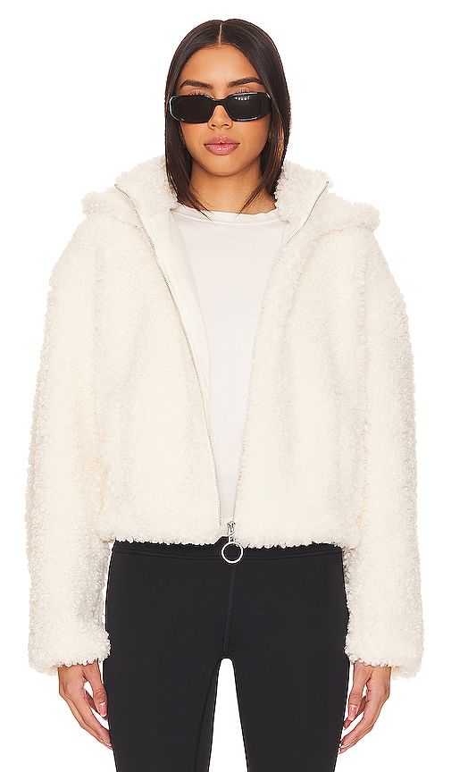 Weworewhat Curly Sherpa Jacket In Ivory