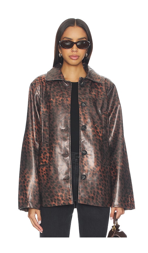 WeWoreWhat x REVOLVE Button Front Jacket in Dark Leopard | REVOLVE