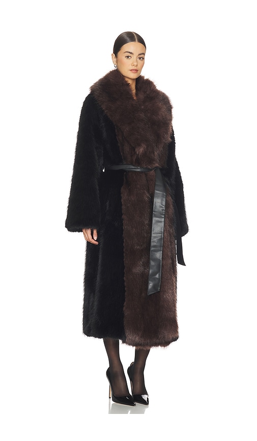  Weworewhat Jacke Mit Kunstpelzgürtel In Black,chocolate. Größe Xs. Also In S, M, L, Xl. 