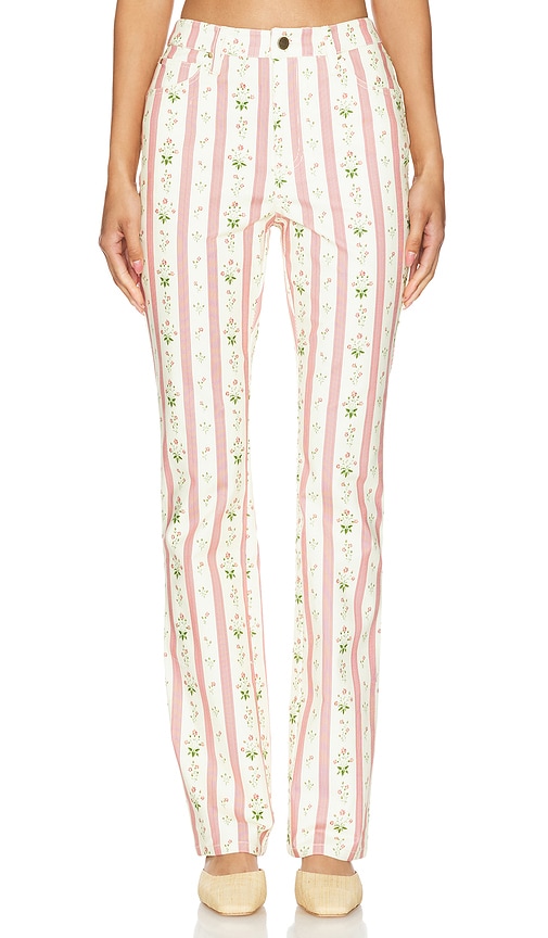 Shop Weworewhat Mid Rise Ankle Flare Pant In Lemon Icing Multi