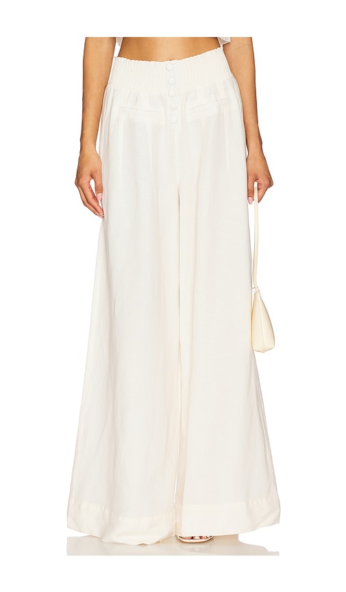 Button Front Palazzo Pant in Ivory. - size L (also in M, S, XL, XS, XXS) - WeWoreWhat - Modalova