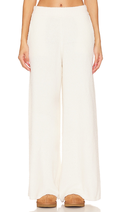Weworewhat Wide Leg Pull On Boucle Pant In Ivory