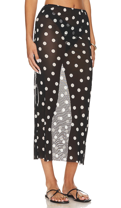 Weworewhat Midi Skirt In Oversized Polka Black Multi