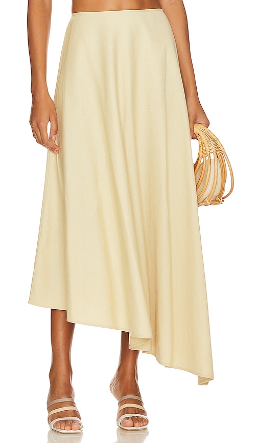 Weworewhat Asymmetrical Midi Skirt In Wheat