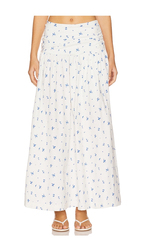 Weworewhat Ruched Waist Midi Skirt In Multi
