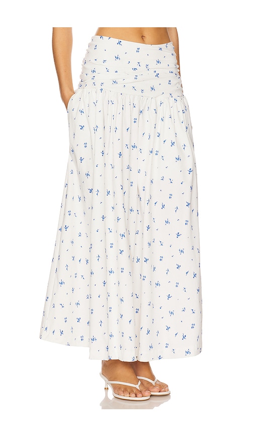 Weworewhat Ruched Waist Midi Skirt In Multi
