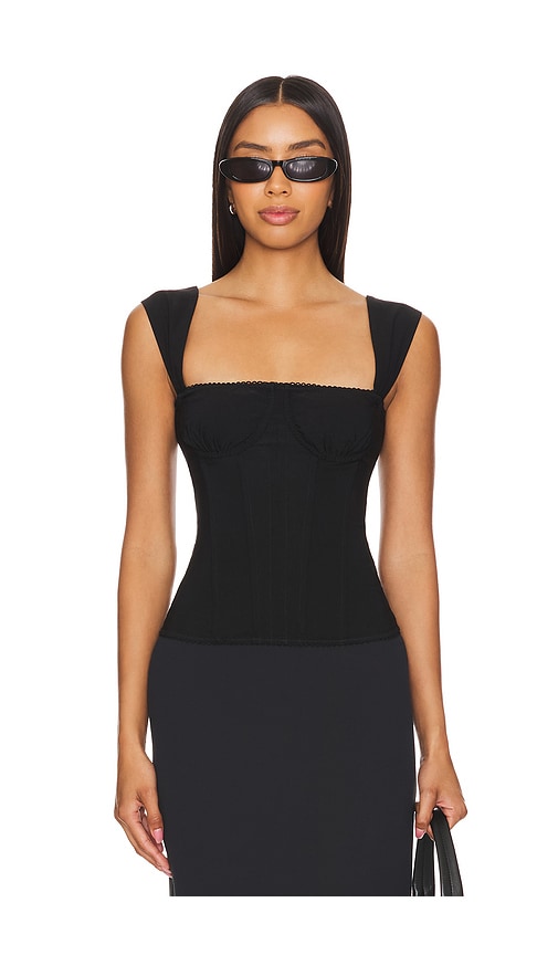 Shop Weworewhat Ruched Cup Corset Top In Black