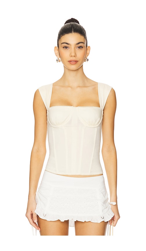 Ruched Cup Corset in Cream. - size 0 (also in 00, 2, 4, 6, 8) - WeWoreWhat - Modalova