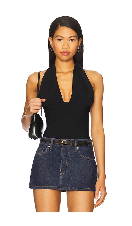 Knit Halter Top in Black. - size XS (also in L, M, S, XL)