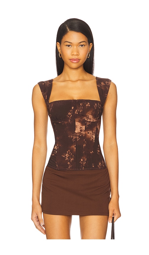 X REVOLVE Ruched Cup Corset in Brown. - size 0 (also in 2, 4, 6) - WeWoreWhat - Modalova