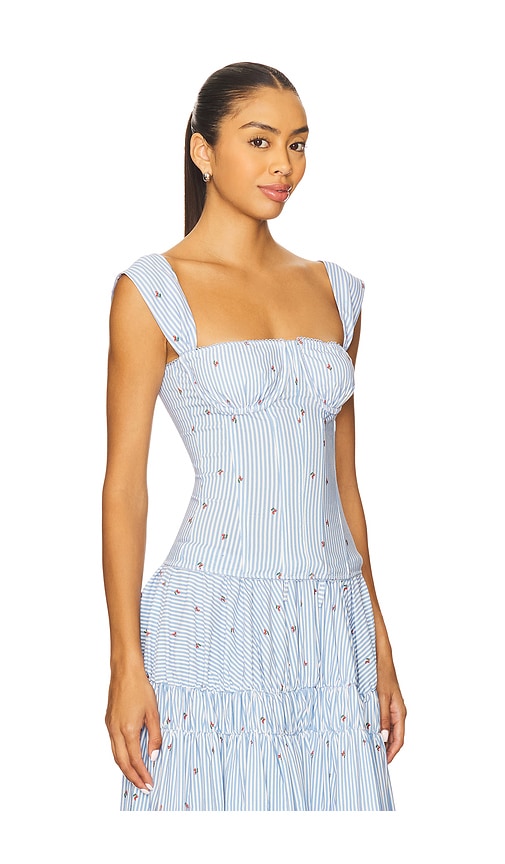 Weworewhat Ruched Cup Corset In Blue