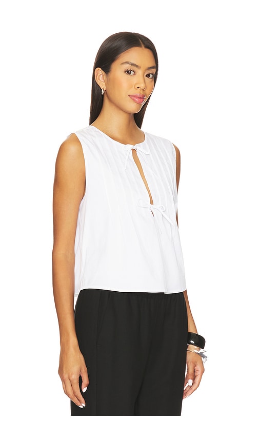 Weworewhat Tie Front Flare Top In White