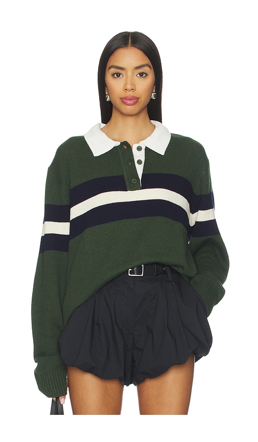 Weworewhat Knitted Rugby Shirt In Green