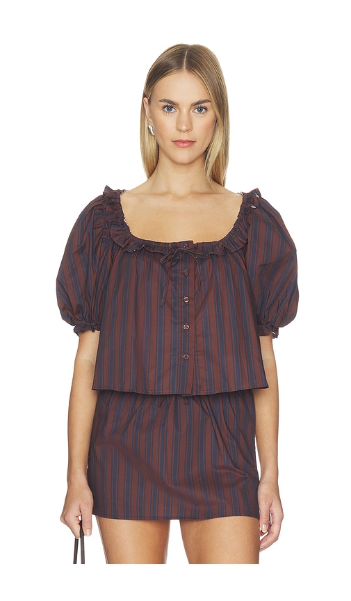 Puff Sleeve Button Up Top