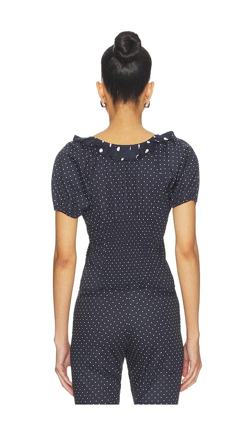  Weworewhat Ruffle Button Up Top In Navy. Size S. Also In Xs, M. 