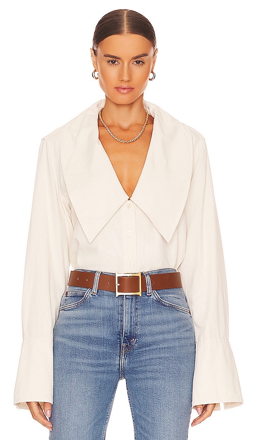 WeWoreWhat Collar Dani Shirt in Ivory