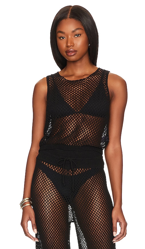 Weworewhat Crochet Ruched Crop Top In Black