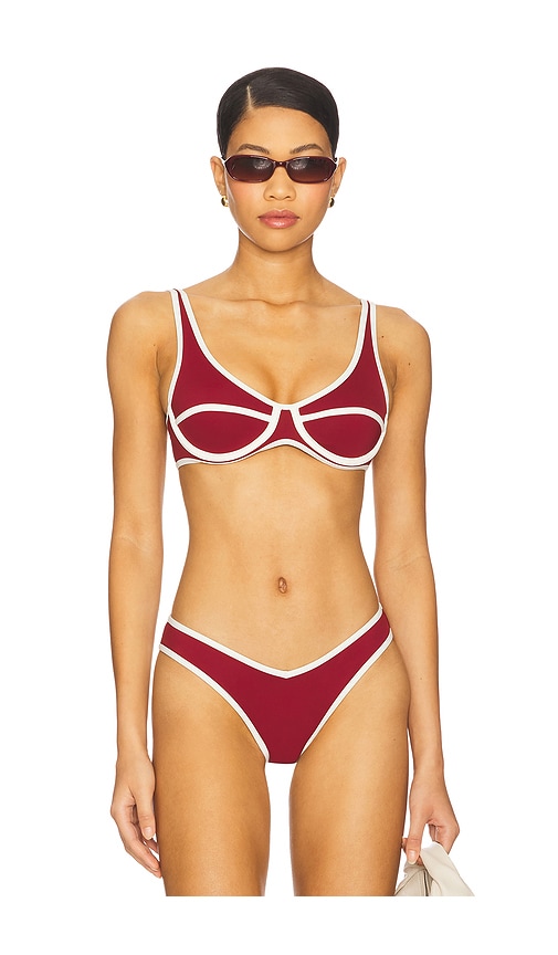 Scoop Underwire Top in in Red. - size S (also in L, M, XS)