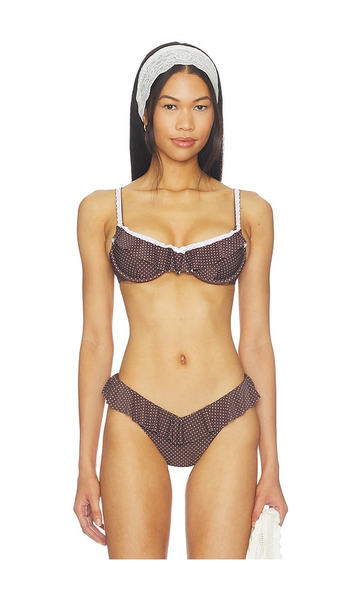 Lace Ruffle Bandeau Top