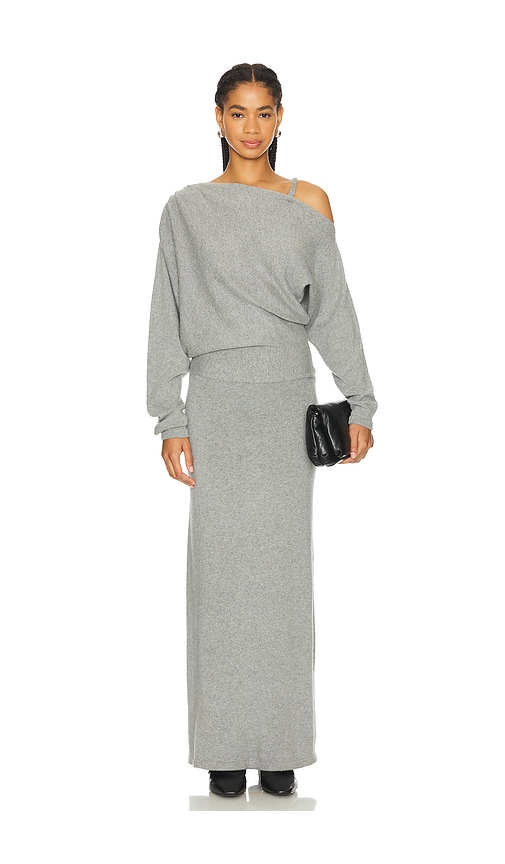 Shop Wynn Hamlyn Holly Knit Dress In Grey