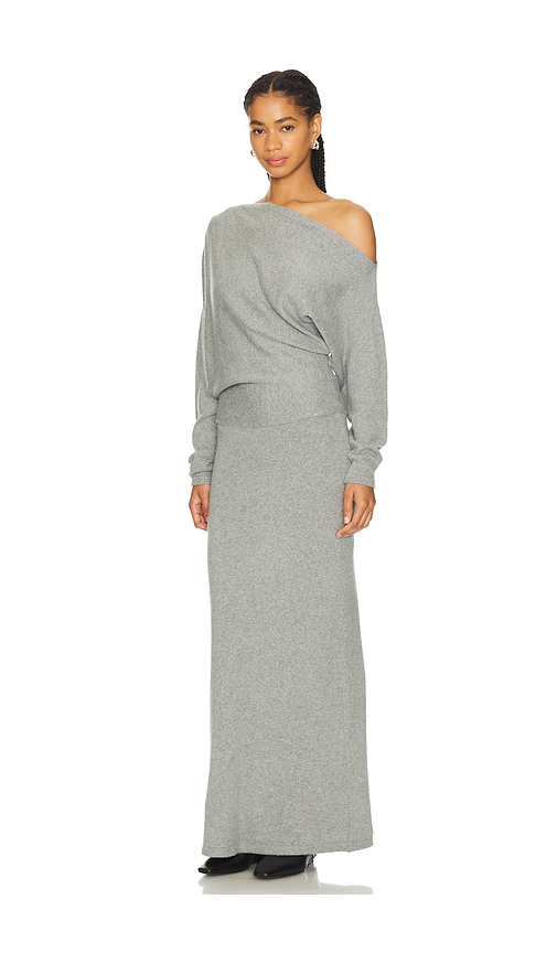 Shop Wynn Hamlyn Holly Knit Dress In Grey