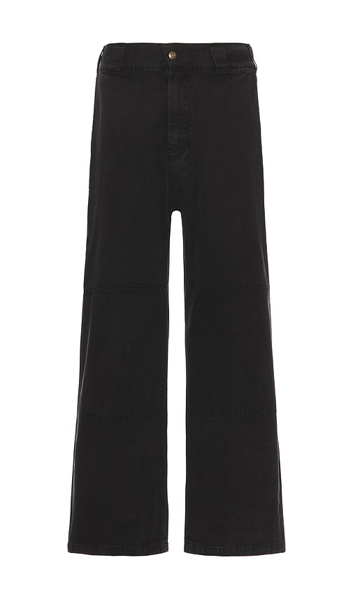 Shop Xlarge Overdyed Double Knee Pants In 블랙