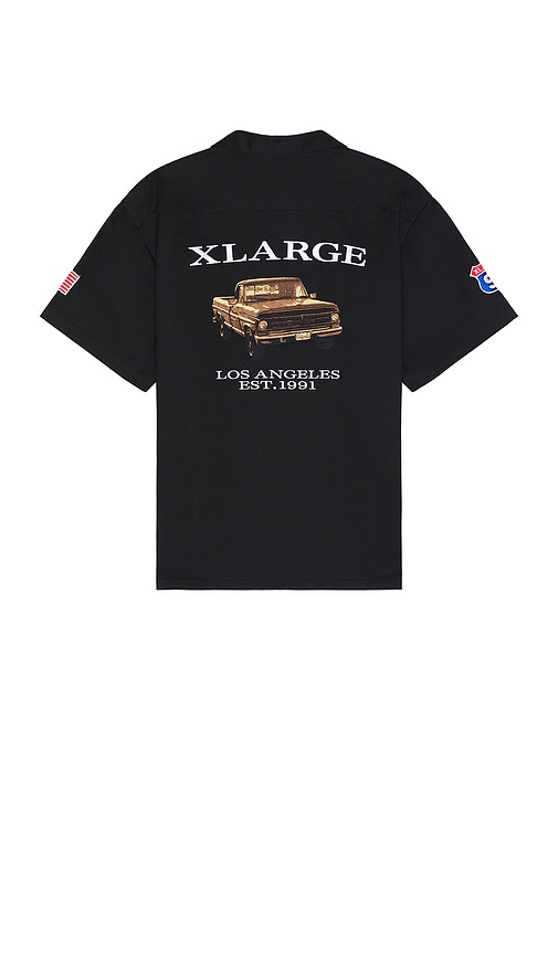 Xlarge Old Pick Up Truck Short Sleeve Work Shirt In Black