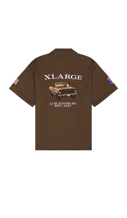 Xlarge Old Pick Up Truck Short Sleeve Work Shirt In Brown