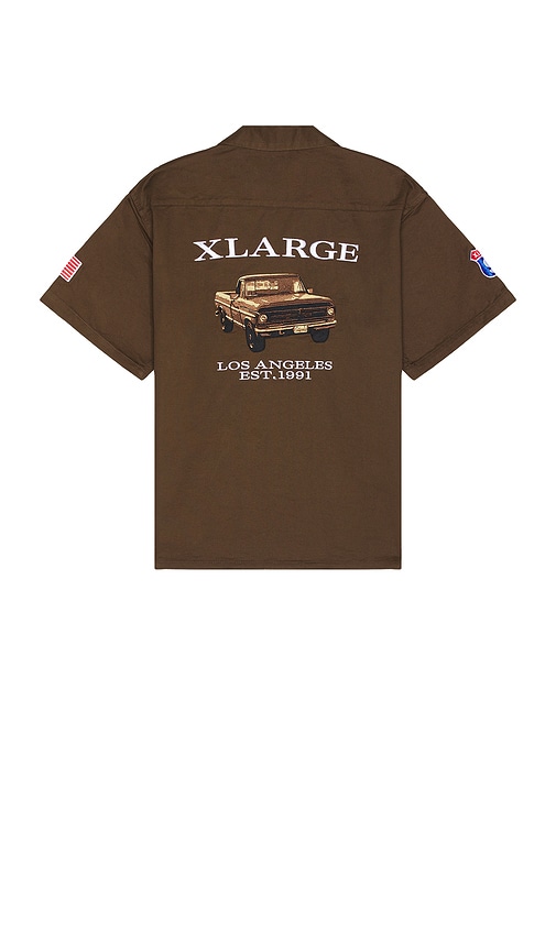 Xlarge Old Pick Up Truck Short Sleeve Work Shirt In Brown