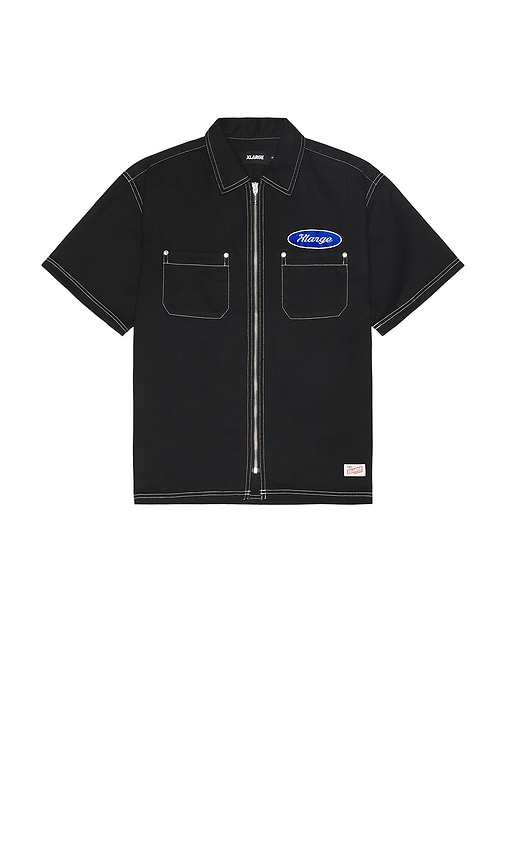 Shop Xlarge Zip Up Work Shirt In Black