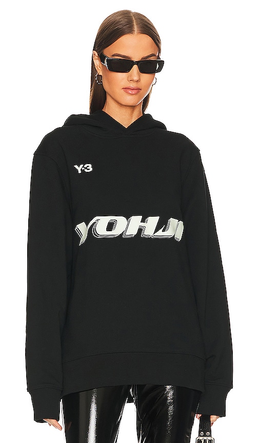 Y-3 Yohji Yamamoto U GFX HOODIE in Black | REVOLVE