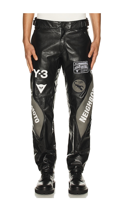 Y-3 Yohji Yamamoto x NBHD Moto Leather Pants in Black | REVOLVE